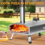 PolarcoForgeco G-HWPON001, Rotatable Wood Fired Pizza Oven-12 inch, Silver