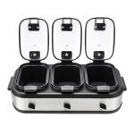 Amazon Basics Stainless Steel 3 x 2.5 Quarts Triple Slow Cooker, Brushed Stainless Steel