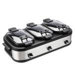 Amazon Basics Stainless Steel 3 x 2.5 Quarts Triple Slow Cooker, Brushed Stainless Steel