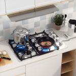 30-Inch Gas Cooktop, SIMOE Gas Stove Top Bulit-in with 4 Burner, Stainless Steel, NG/LPG Convertible Gas Hob with Cast Iron Grill/Griddle, 120V, Gas Range Top for Kitchen