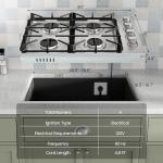 30-Inch Gas Cooktop, SIMOE Gas Stove Top Bulit-in with 4 Burner, Stainless Steel, NG/LPG Convertible Gas Hob with Cast Iron Grill/Griddle, 120V, Gas Range Top for Kitchen