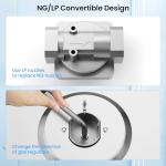 30-Inch Gas Cooktop, SIMOE Gas Stove Top Bulit-in with 4 Burner, Stainless Steel, NG/LPG Convertible Gas Hob with Cast Iron Grill/Griddle, 120V, Gas Range Top for Kitchen