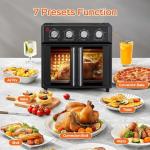 Extra Large French Door Air Fryer Toaster Oven Combo, 1700W Large Capacity French Double-Door Air Fryer Convection Toaster Oven, 14 Preset Menus, 7-in-1 Multi-Function (Black-2)