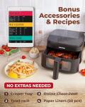 Cartman 4QT Compact Air Fryer, Extreme Flat(only 6.7in high), with Viewing Window and DC Motor, Up to 450℉, Touchscreen Controls with 7 Presets, Black, Small Air Fryers