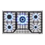 AMZRVSTUDIO 30 inch Gas Cooktop with 5 Italy SABAF Powerful Burners.Max 48,300 BTU/hr Built-in Gas Stove top of 304 Stainless steel,NG/LPG Convertible,ETL.