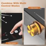 Disaenvir 2 Burner Electric Cooktop 110V - 24 Inch Countertop Electric Stove with Handles 2000W, Two Burner Ceramic Burner with LCD Touch Screen and Knob Control, Timer, Safety Lock, 120V Plug in