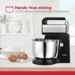 Holstein Housewares 5-Speed Hand and Stand Mixer, 250W Power with LED Light, Black and Stainless Steel – Versatile Mixer for Baking, Whipping, and More
