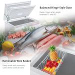 12.0 Cu.Ft Deep Freezer, Large Chest Freezer for Families with Removable Basket& 8 Adjustable Thermostat, Energy Saving Freezer Front Drain Free Standing Top Open Door for Home, Kitchen, White