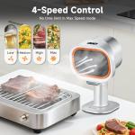 Portable Range Hood - 4-Speed Adjustable Exhaust Fan with Telescoping Height & 40° Tilt Low Noise 52dB, Large-Caliber Aluminum Filter + Oil Cup & 10 Carbon Cotton Filters for Indoor BBQ/Hot Pot/RV