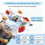 59oz Glass Blenders for Kitchen with Tamper, 1500W High Speed Food Processor, Adjustable P1–P9 Smoothie Maker, Professional Countertop Blender, 14 Presets & Auto Clean for Soups & Sauces