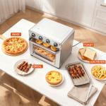 OLIXIS Air Fryer Toaster Oven Combo Extra Large, 26.4QT Convection Oven Countertop 4 Functions in 1, 4 Accessories Included, Stainless, Up to 450°F