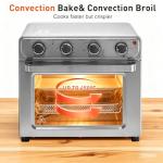 OLIXIS Air Fryer Toaster Oven Combo Extra Large, 26.4QT Convection Oven Countertop 4 Functions in 1, 4 Accessories Included, Stainless, Up to 450°F