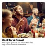 Chefman 6 Quart Slow Cooker with Locking Lid, Ceramic Crock with Portable Cook and Carry Travel Latching Lock, Large Easy Clean Dishwasher Safe Pot Insert, Manual 3 Heat Settings, Stainless Steel