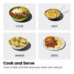 Chefman 6 Quart Slow Cooker with Locking Lid, Ceramic Crock with Portable Cook and Carry Travel Latching Lock, Large Easy Clean Dishwasher Safe Pot Insert, Manual 3 Heat Settings, Stainless Steel