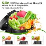 Cold Press Juicer, USHALO Juicer Machines with 5.5" Extra Large Feed Chute, 300W Slow Masticating Juicer for Whole Vegetables and Fruits, 99% High Juice Yield, Easy to Clean