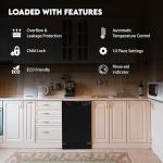 Equator 18"Built in Dishwasher 10 place Wine Rack 8 Wash Sensor Wash Delay1/2Load 110V E-Star ADA in Black