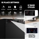 Equator 18"Built in Dishwasher 10 place Wine Rack 8 Wash Sensor Wash Delay1/2Load 110V E-Star ADA in Black