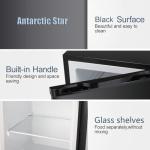 Antarctic Star Upright Freezer 3.0 Cu.ft, Compact Mini Freezer with Reversible Single Door, Temperature Control, Removable Shelves, Small freezer Stainless Steel for Dorms Home Office, Black
