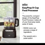 Braun FP3101BK Easy Prep 8-cup Food Processor, Black