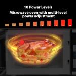 Techomey Microwave Countertop 0.7 Cu.ft. Compact Small Microwave 700W, 6 Auto Menus with One-Touch Express Cook, 10 Power Levels, Child Lock, Space-Saving for Apartment Dorms