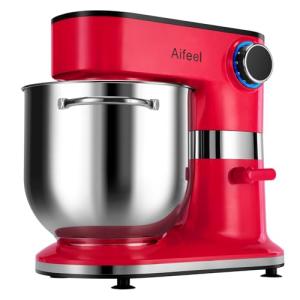 Aifeel 10.5 QT Stand Mixer,900W Electric Food Dough Mixer,Large Capacity Tilt-Head Kitchen Electric Mixer with Dough Hook,Beater,Whisk & Splash Guard,Dishwasher-Safe Attachments for Baking(Red)
