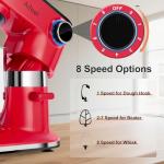 Aifeel 10.5 QT Stand Mixer,900W Electric Food Dough Mixer,Large Capacity Tilt-Head Kitchen Electric Mixer with Dough Hook,Beater,Whisk & Splash Guard,Dishwasher-Safe Attachments for Baking(Red)