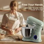 CEBORY 3-IN-1 Electric Stand Mixer, 6.5QT Bowl 660W 10-Speed Kitchen Mixer, Household Food Mixers include Dough Hook, Beater and Whisk, Bread Cake Mixer for Baking and Most Home Cooks, Green