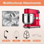 Aifeel 10.5 QT Stand Mixer,900W Electric Food Dough Mixer,Large Capacity Tilt-Head Kitchen Electric Mixer with Dough Hook,Beater,Whisk & Splash Guard,Dishwasher-Safe Attachments for Baking(Red)