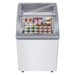 23 in Commercial Ice Cream Freezer 5.5 Cu.Ft Display Case Commercial Freezer with 2 Removable Wire Baskets and 2 Sliding Glass Door for Shop, White