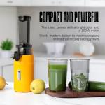 Ventray Ginnie Mini Cold Press Juicer, Small Slow Masticating Juicer for Vegetables and Fruits, High Juice Yield, Easy to Clean, Space-Saving, Fit for Personal/Travel/Picnic/Office - Yellow
