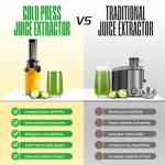 Ventray Ginnie Mini Cold Press Juicer, Small Slow Masticating Juicer for Vegetables and Fruits, High Juice Yield, Easy to Clean, Space-Saving, Fit for Personal/Travel/Picnic/Office - Yellow