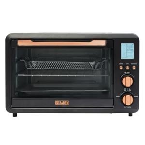 Haden Countertop 6 Slice Toaster Oven Air Fryer Combo for Kitchen, Black/Copper