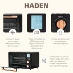 Haden Countertop 6 Slice Toaster Oven Air Fryer Combo for Kitchen, Black/Copper