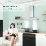 FIREGAS Range Hood 30 inch, Wall Mount Kitchen Hood in Stainless Steel With Ducted/Ductless Convertible, Stove Vent Hood with Permanent Filters, 3 Speed Exhaust Fan, LED Lights, Touch Control