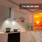 FIREGAS Range Hood 30 inch, Wall Mount Kitchen Hood in Stainless Steel With Ducted/Ductless Convertible, Stove Vent Hood with Permanent Filters, 3 Speed Exhaust Fan, LED Lights, Touch Control