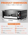 PYY Electric Pizza Oven - Indoor Countertop Pizza Oven 1100W, Commercial Pizza Maker Machine for Home with Timer Stainless Steel Pizza Cooker