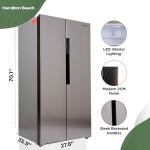 Hamilton Beach HBF1558 15.6 cu ft Counter Depth Full Size Refrigerator, Side Doors, Stainless