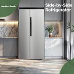 Hamilton Beach HBF1558 15.6 cu ft Counter Depth Full Size Refrigerator, Side Doors, Stainless