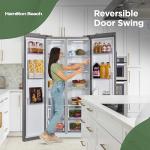 Hamilton Beach HBF1558 15.6 cu ft Counter Depth Full Size Refrigerator, Side Doors, Stainless