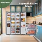 Hamilton Beach HBF1558 15.6 cu ft Counter Depth Full Size Refrigerator, Side Doors, Stainless