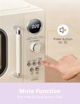 COMFEE' Retro Microwave Oven, Small Microwave with 6 Auto Menus, 0.9 cu.ft Countertop Compact Microwave with Multi-stage Cooking, Mute Function, LED digital, Apricot/900W, CMO-MMP02AA(AT)