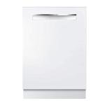 Bosch SHPM65Z52N 24" 500 Series Pocket Handle Dishwasher with 16 Place Settings, 5 Wash Cycles, 5 Options, 44 dBA, AutoAir Option, 3rd Rack, AquaStop (White)