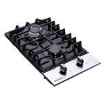 12 Inch Gas Cooktop, Built-in Tempered Glass 2 Burners Gas Stovetop LPG/NG Convertible Gas Stove Dual Fuel Gas Hob for RVs, Apartments, Outdoor DT2188A