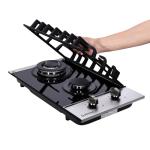12 Inch Gas Cooktop, Built-in Tempered Glass 2 Burners Gas Stovetop LPG/NG Convertible Gas Stove Dual Fuel Gas Hob for RVs, Apartments, Outdoor DT2188A