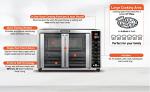 Gourmia Toaster Oven Air Fryer Combo 17 cooking presets 1700W french door digital air fryer oven 24L capacity accessories, convection rack, baking pan tray recipe book GTF7655,Large,Stainless Steel