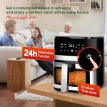 MIRASTON 5.8QT Digital Air Fryer with Viewable Window, Adjust Temp & Timer, Air Frying, Reheat, Easy for Frozen Food, Snacks, Dinner, Large Square Basket than Round, Portable for Family & Apartment