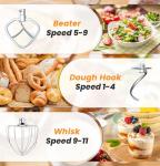 Bonnor Stand Mixer 6QT Kitchen Mixer with LED Smart Touchscreen, 11-Speed Tilt-Head Mixer with Timer, 4 Preset Menus, Stainless Steel Bowl, Dough Hook, Whisk, Beater,Green