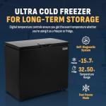 Newair 6.7 Cu. Ft. Chest Freezer with Removable Basket, Quiet Deep Freezer, Digital Temperature Control, Top Open Door Alarm, Fast Freeze Mode, Compact Freezer, Garage Storage, Matte Black