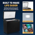 Newair 6.7 Cu. Ft. Chest Freezer with Removable Basket, Quiet Deep Freezer, Digital Temperature Control, Top Open Door Alarm, Fast Freeze Mode, Compact Freezer, Garage Storage, Matte Black
