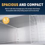 Newair 6.7 Cu. Ft. Chest Freezer with Removable Basket, Quiet Deep Freezer, Digital Temperature Control, Top Open Door Alarm, Fast Freeze Mode, Compact Freezer, Garage Storage, Matte Black
